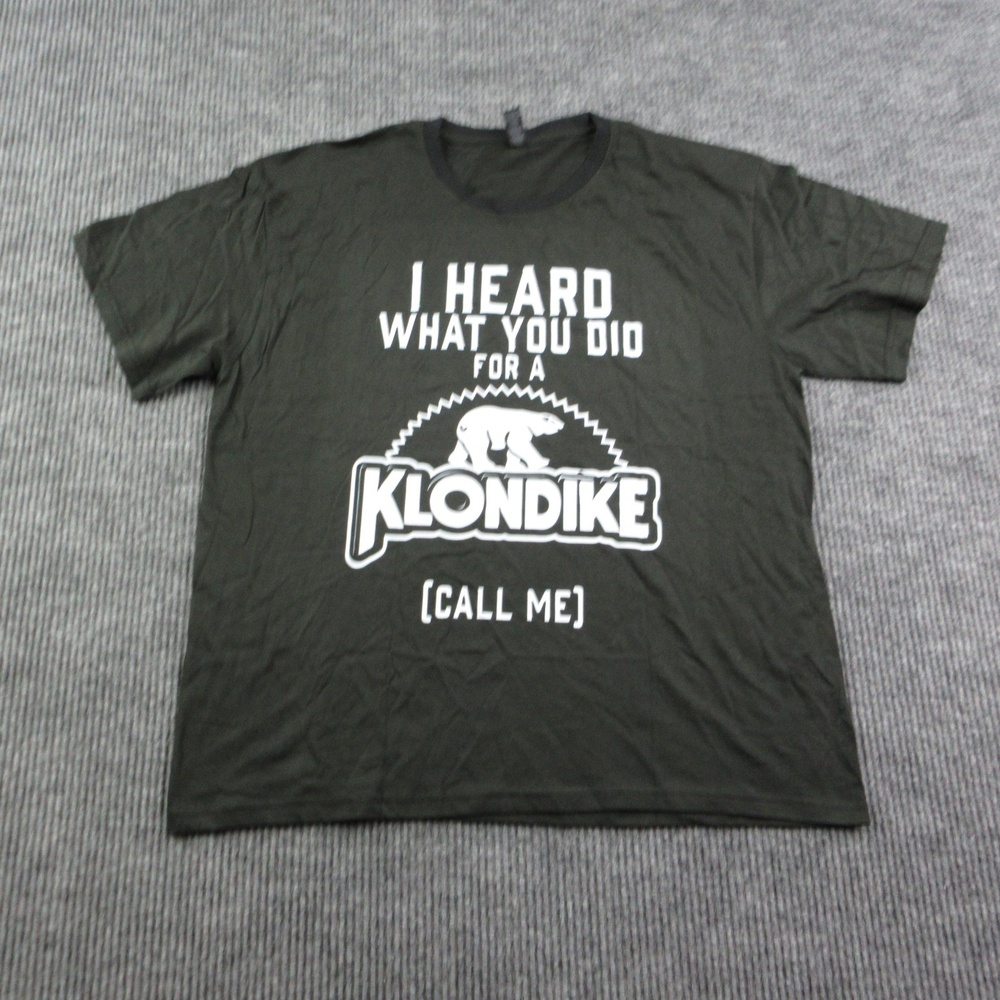 Klondike Shirt Mens XL Green 100% Cotton Ring Spun Crew Neck Graphic Tee